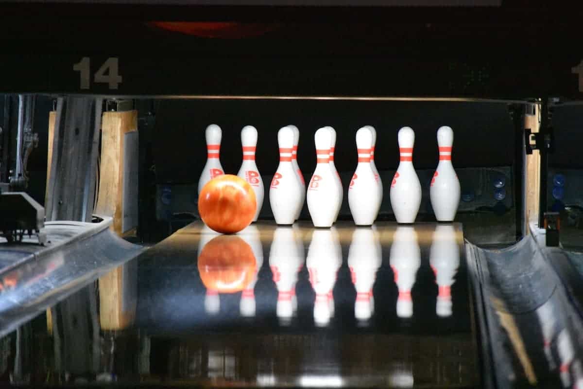 bowling ball hitting just 2 pins on left